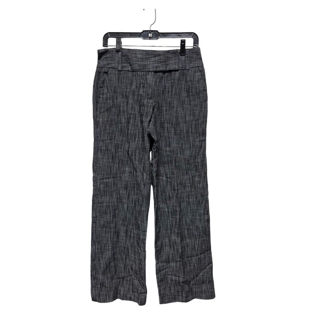 Larry Levine Stretch Women 8 Dark‎ Gray Textured Straight Leg Dress Pants Work